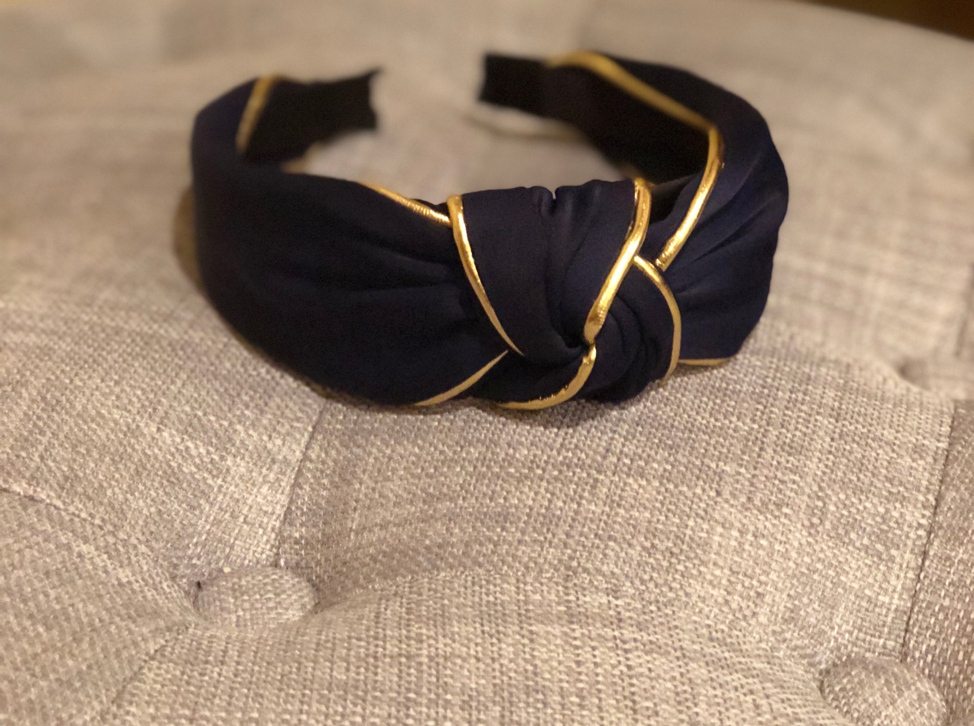 Navy and Gold Knot Headband - Liz & Addie 