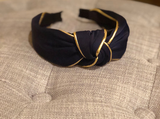 Navy and Gold Knot Headband - Liz & Addie 