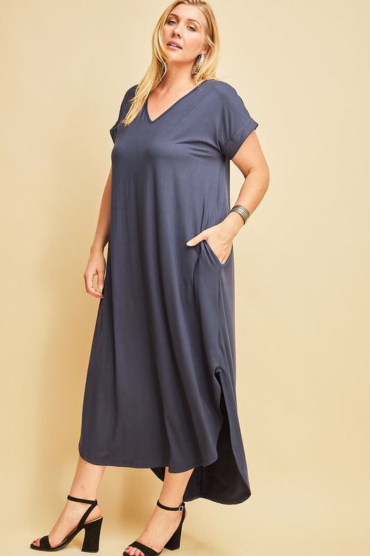Navy Maxi Dress - Liz & Addie 